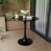 Mid Century Round Dining Table With Top & Pedestal Base For 2 - 4 People - Black - Image 6