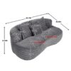 Bean Bag Sofa Lazy Sofa Durable Comfort Lounger High Back Bean Bag Chair Couch For Adults And Kids, Indoor & Outdoor - Dark Gray - Image 3