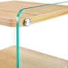 Modern 3 Layer Bedside Cabinet With Storage Function In Wood And Tempered Glass - Wood - Image 16