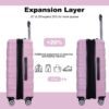 Luggage Set Of 5 Pieces, Expandable Hard Pc Luggage Set With Tsa Lock For Rotating Wheels, Lightweight Rolling Luggage - Pink - Image 6