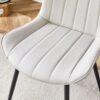 Ergonomic Dining Chair (Set of 4) With Extended Seat Cushion, Metal Legs - Black / Gray - Image 10