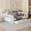 Full Size Daybed With 3 Drawers USB Ports And Desk - White - Image 19