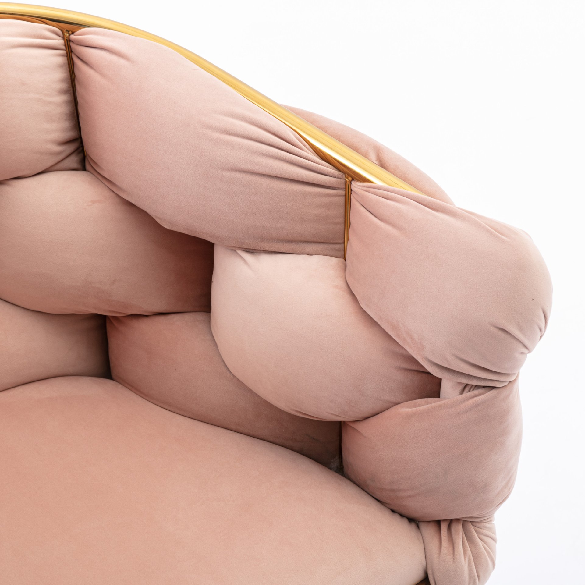 Luxury Modern Simple Leisure Velvet Single Sofa Chair Bedroom Lazy Person Household Dresser Stool Manicure Table Back Chair - Pink - Image 9