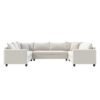 Modular Sectional Reversible U Shaped Couch Set, Free Combination Minimalist Style, Oversized 8 Seat Convertible Sofa - Cream - Image 18