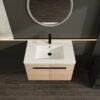 Bathroom Vanity With Resin Countertop Sink, 30" 2 Doors Cabinet Set - Oak - Image 7