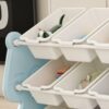 Kids Toy Storage Organizer With 2 Tier Bookshelf, Toy Storage With 12 Bins - Blue - Image 9