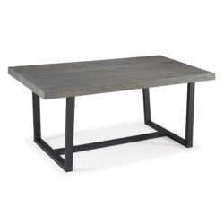 Modern Distressed Solid Wood And Metal Open Frame Dining Table - Gray