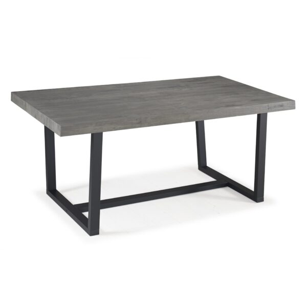 Modern Distressed Solid Wood And Metal Open Frame Dining Table - Gray