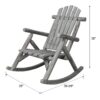 Wooden Porch Rocker Chair, Durable Wooden Porch Rocker Chair, Fir Log Rocking Chair, Patio Rockers For Outside, Garde - Light Gray - Image 3