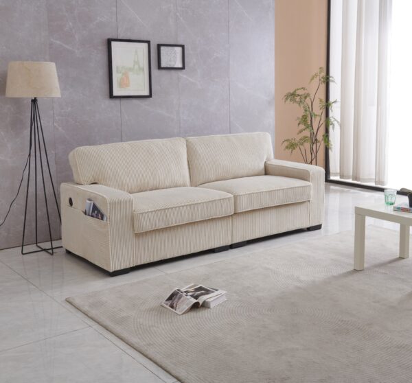 Stationary Loveseat - Cream