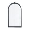 Hand Carved Rose Antique Mirror Frame, Wood Arch Mirror Wall Decor For Living Room, Bathroom, Entryway - Black - Image 2