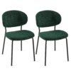 Boucle Dining Chairs, Dining Chairs With Metal Legs For Dining Room, Kitchen, Living Room (Set of 2) - Dark Green - Image 13