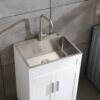 24" Stainless Steel Washing Sink With Faucet Hoses And Drain Head Only (Update) - Silver - Image 4