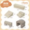 Indoor Soft Foam Climber Play Sets 7 In 1, Soft Play Equipment Climb And Crawl Playground For Toddlers, Kids Crawling And Climbing Active Play Structure - Coffee - Image 3