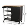Contemporary Kitchen Cart With Wheels - Black - Image 3