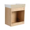 Minimalist Wall Mounted Bathroom Vanity With Ceramic Sink And Storage Cabinet - Oak - Image 12