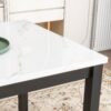 5-Piece Counter Height Dining Table Set With One Faux Marble Top Dining Table And Four Velvet Upholstered Chairs - Black - Image 6