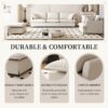 3 Piece Living Room Set Modular L Shaped Sectional Couch Upholstered, 3 Seater Sofa & Armchair & Movable Ottoman 5 Seat - Beige - Image 17