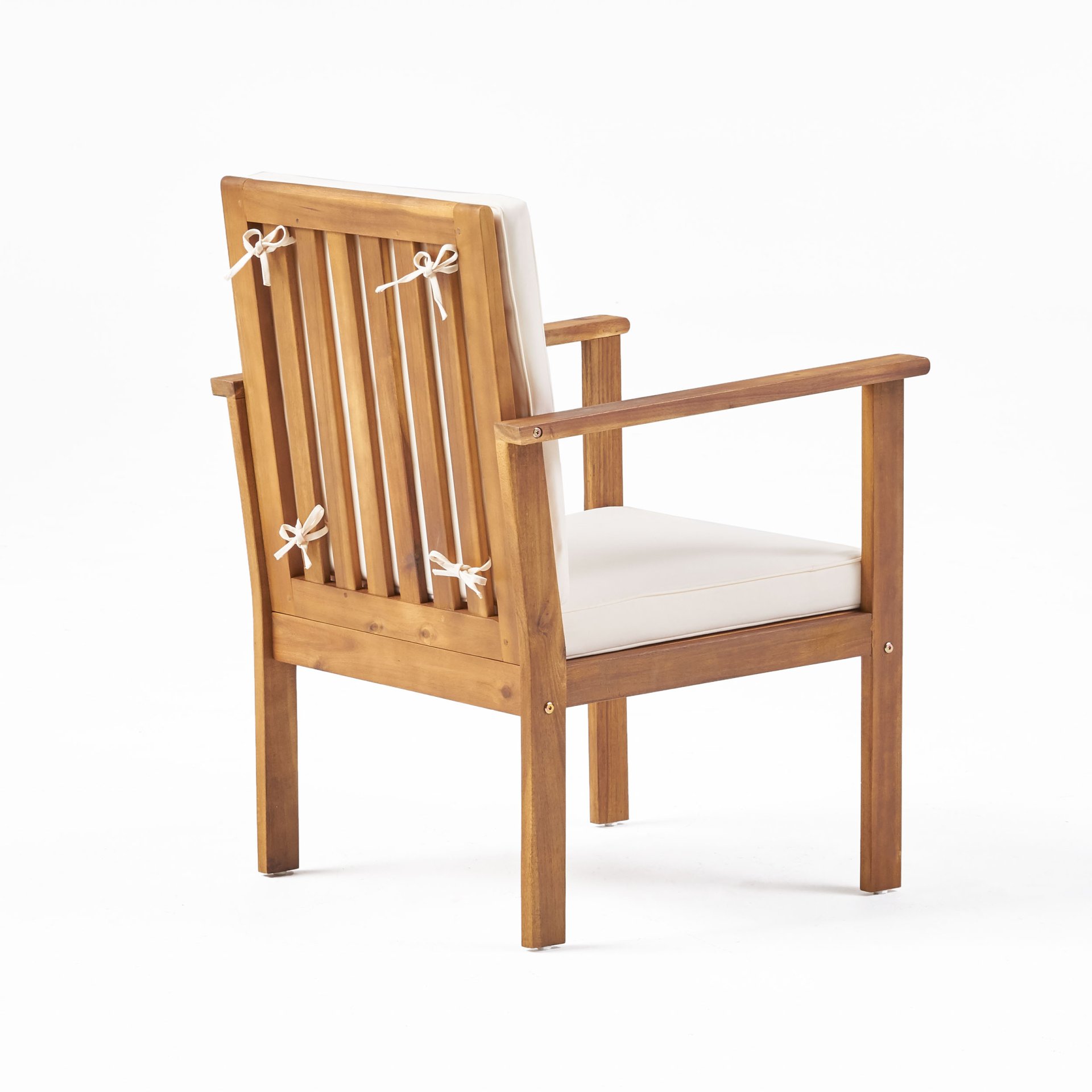 3 Piece Patio Set With Slatted Design, 2 Club Chairs And Coffee Table - Brown - Image 6