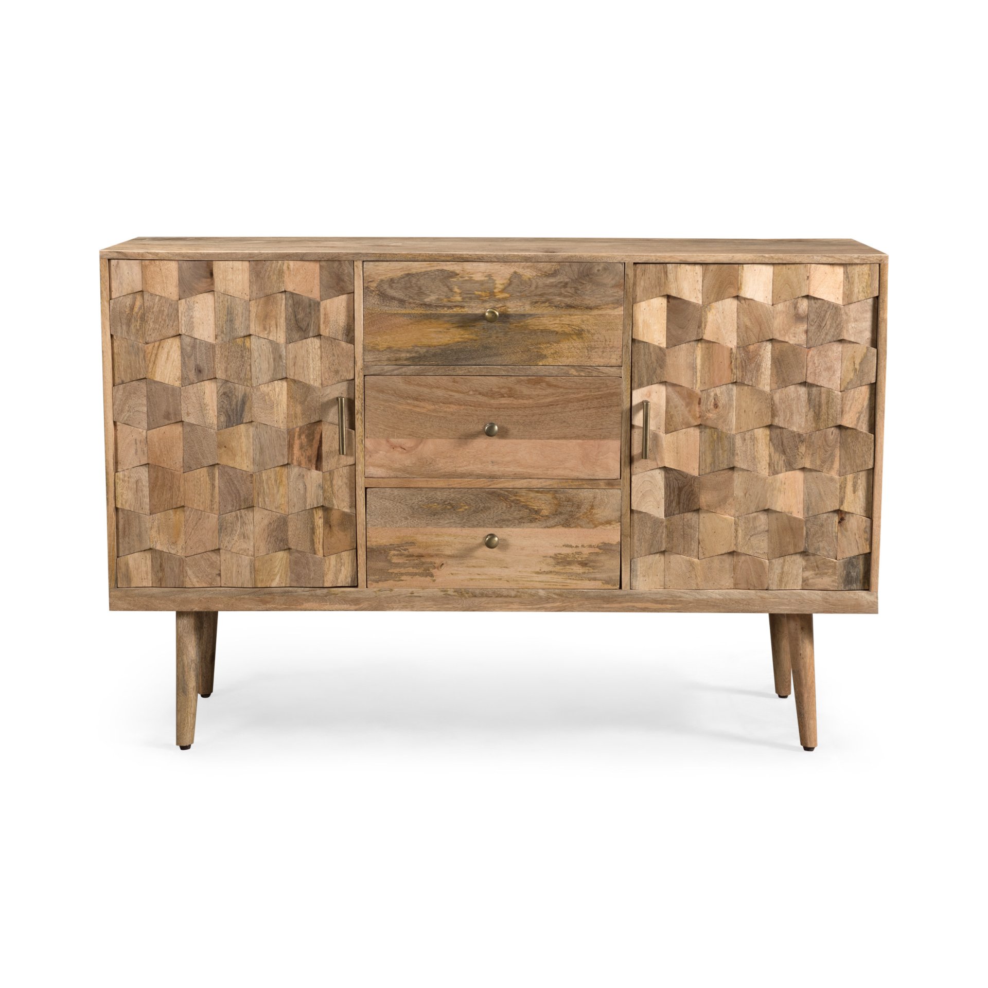 3 Drawer Sideboard With 2 Doors (KD Legs) - Natural - Image 4