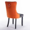 Nikki - Modern, High-End Tufted Solid Wood Contemporary And Velvet Upholstered Dining Chair With Wood Legs Nailhead Trim (Set of 2) - Black / Orange - Image 7
