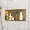Stainless Steel Shower Niche 25" X 13" Waterproof And Durable Bathroom Shelf - Gold - Image 4