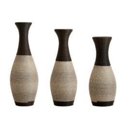 Desktop Vase, Classic And Neat Floor Vase, High Independent Flower Stand, Home Decoration Flower Stand (Set of 3) - Black White / Coffee