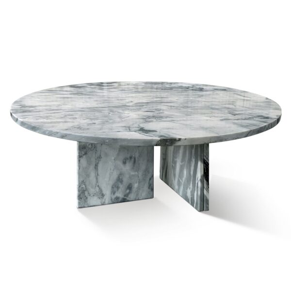 Luxury Natural Marble Coffee Table Genuine Marble, Living Room Centerpiece - Blue Gray
