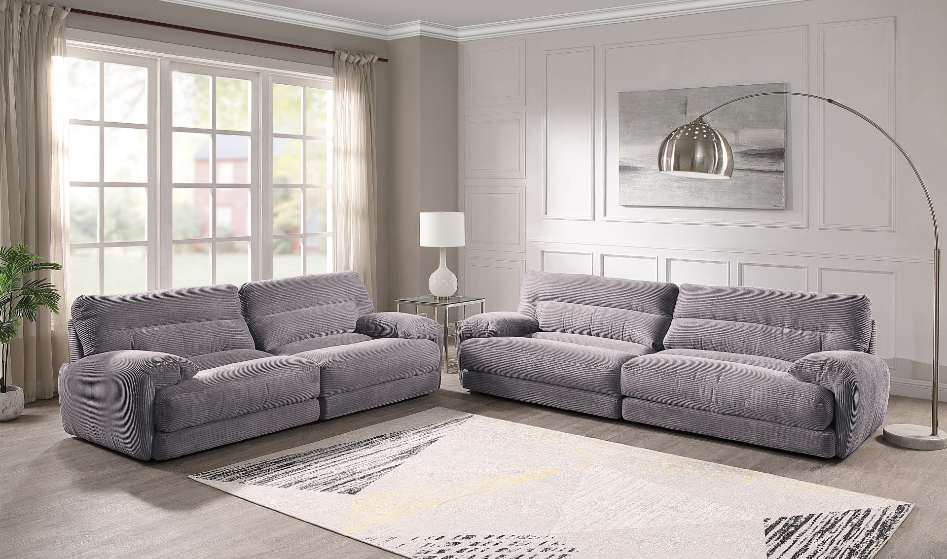 Cadenza - Corduroy Sofa - Gray - Image 12