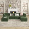 Modern Minimalist Corduroy Single Seat Sofa Comfy Sleeper Couch For Living Room Bedroom - Green - Image 6