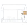 Full Size Bed House Frame With Desk, Shelves, Power Outlets And USB Ports - White - Image 6