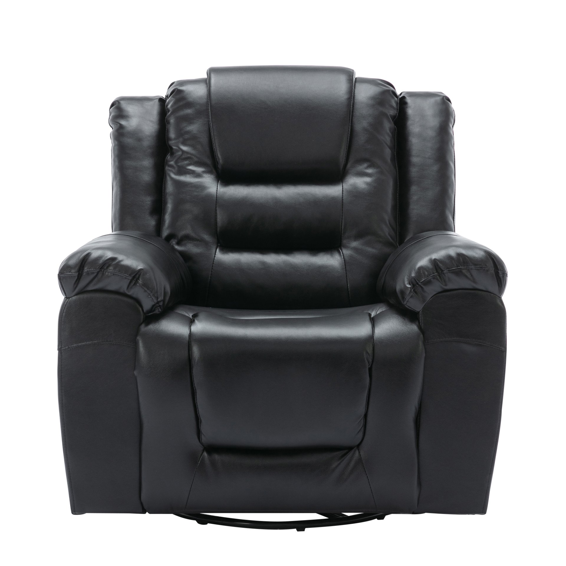 360° swivel And Rocking Home Theater Recliner Manual Recliner Chair With Wide Armrest For Living Room - Black - Image 8