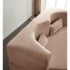 Floor Sofa With 2 Pillows, Convertible Plush Corduroy Foam Filled Sleeper Sofa Bed - Pink - Image 9