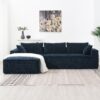 2 Pices Free Combination Minimalist Style Modular Sectional, Wrinkle Resistant Couch Set L Shaped Compressed Sofa For Living Room - Dark Blue - Image 19