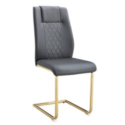 Modern Legged Upholstered Dining Chairs (Set of 4) Artificial For Kitchen And Office - Gray