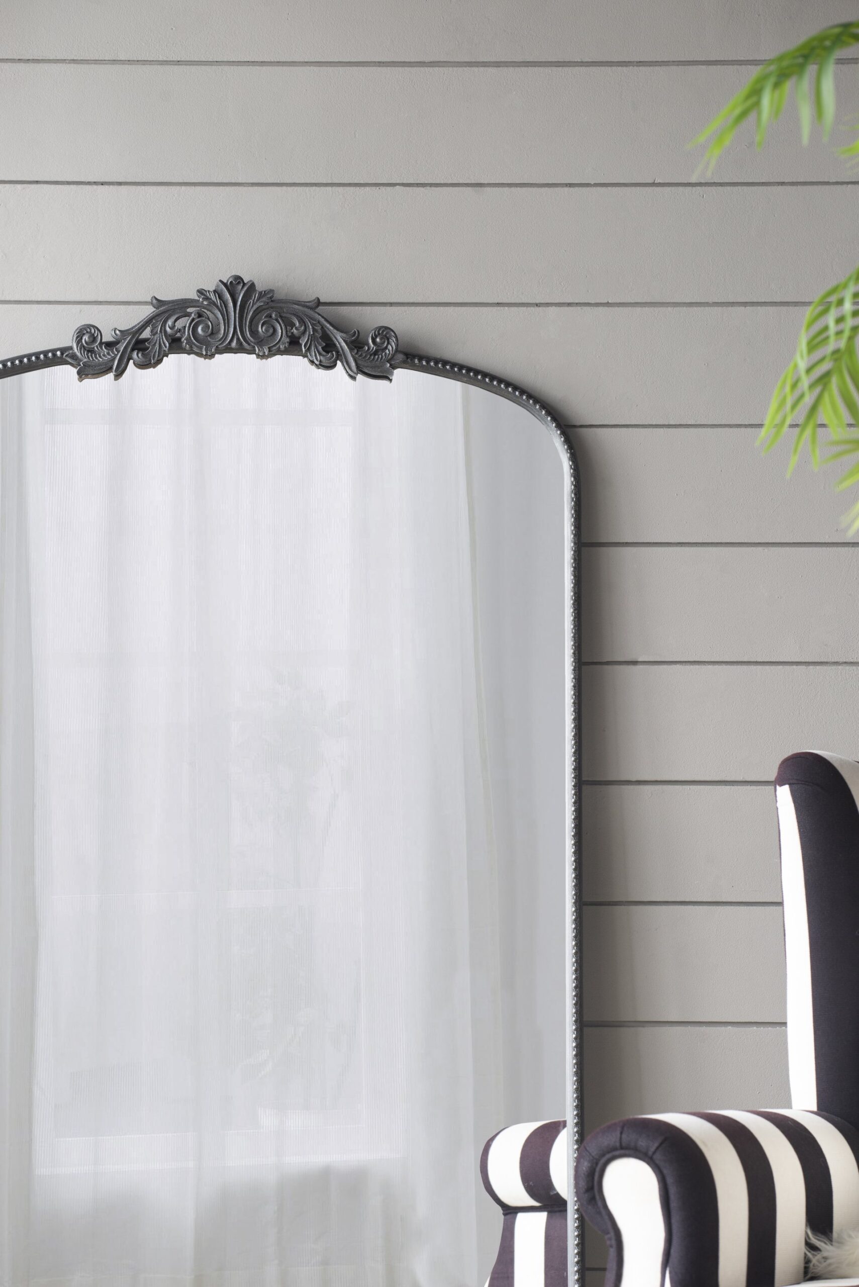 Full Length Mirror, Arched Mirror Hanging Or Leaning Against Wall, Large Mirror For Living Room - Black - Image 4