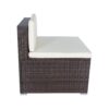 11 Piece Patio Wicker Conversation Set, 10 Seater Patio Sectional Set With 3 Storage Box Under Seat - Brown / White - Image 13