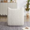 Bean Bag Chair For Adults, Lazy Floor Sofa Couch Memory Foam Bean Bag Sofas Chenille Fabric Reading Chair Comfortable Corner Lounge Sofa For Living Room - White - Image 14