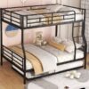 Full Long Over Queen Metal Bunk Bed With Trundle - Black - Image 20