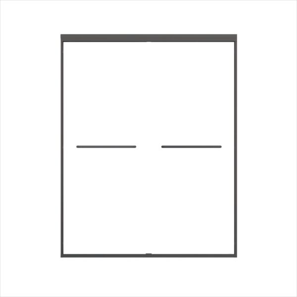Double Sliding Shower Door, Semi Frameless Bypass Bathroom Sliding Door With 1 / 4" (6Mm) Tempered Glass For Walk In Shower - Matte Black