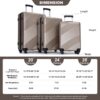3 Piece Luggage Sets Lightweight Suitcase With Two Hooks, Spinner Wheels, (20/24/28) - Gold - Image 3