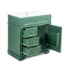 30" Bathroom Vanity With Sink, 1 Tip Out Drawer, 3 Drawers, Door Shelf, Soft Closing Door - Green - Image 15