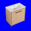 30" Bathroom Vanity Base With Basin And Storage Cabinet - Oak - Image 11