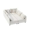 Modular Sectional Bed Couch Set With Pillows Free Combination, Minimalist Style Oversized 6 Seat Convertible Sofa - Cream - Image 2