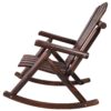 Wooden Porch Rocker Chair, Durable Wooden Porch Rocker Chair, Fir Log Rocking Chair, Patio Rockers For Outside, Garde - Brown - Image 6