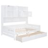Full Size Daybed With 2 Drawers And All In One Cabinet And Shelf - White - Image 7