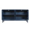 Elegant Sideboard With Sophisticated Wavy Pattern Doors And Arched Groove Design, Adjustable 4 Door Layout - Navy Blue - Image 7