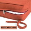 Outdoor Loveseat Cushion Set, Deep Seat Cushions For Patio Furniture, Waterproof Replacement Patio Chair Cushions (Set of 2), Double Seat - Red - Image 5