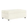 Twin Size Folding Ottoman Sleeper Bed With Mattress Convertible Guest Bed Chenille Upholstery - White - Image 12