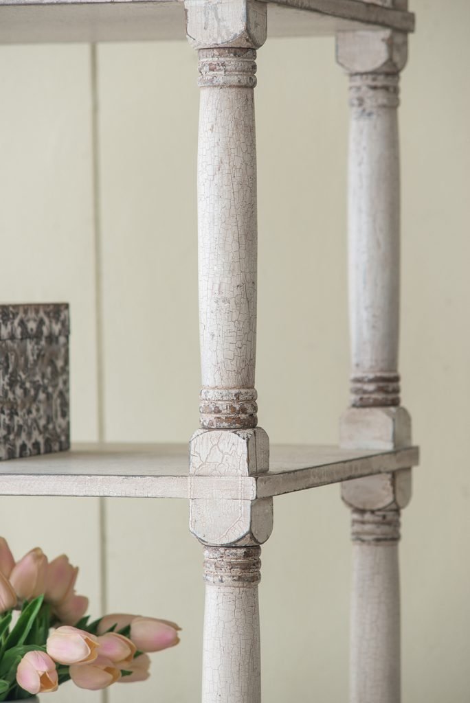 Adela - French Country Bookcase Display Storage Shelf Etageres - Antique White - Image 7